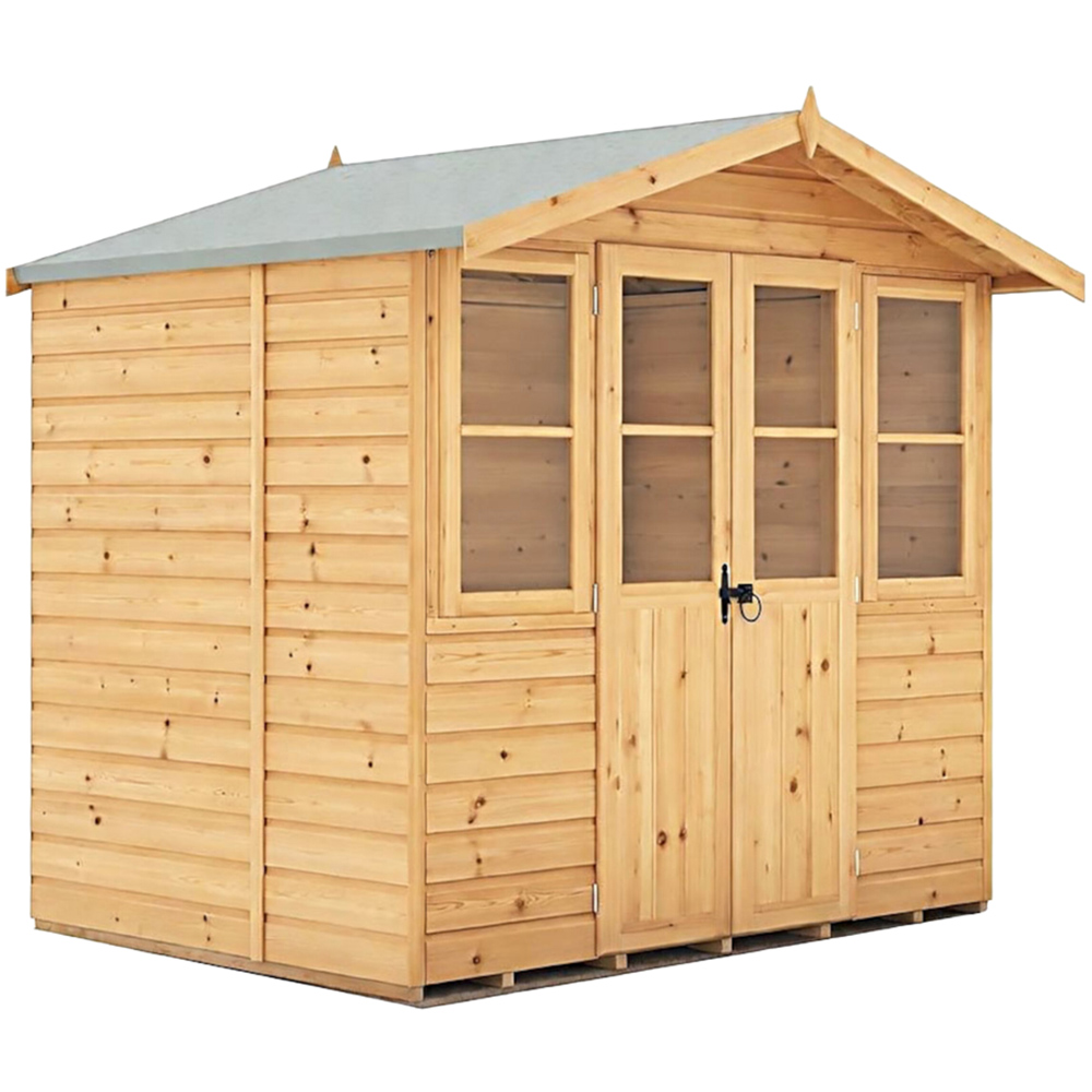 Shire Haddon 7 x 5ft Double Door Traditional Summerhouse - Size: 5 x 7ft - Brown - Shire Garden Buildings - Wilko