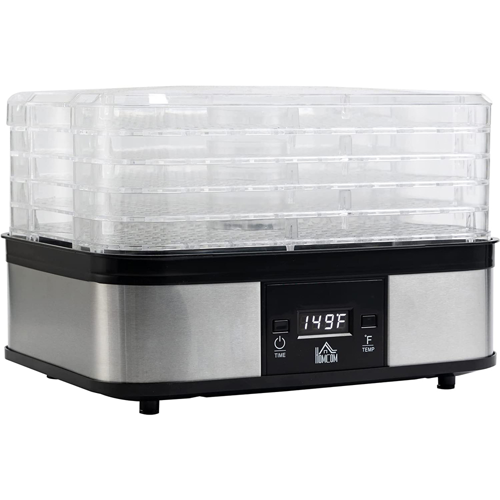 HOMCOM 5-Tier Food Dehydrator 245W - 40-70°C Temperature Range - 1-48 Hour Timer