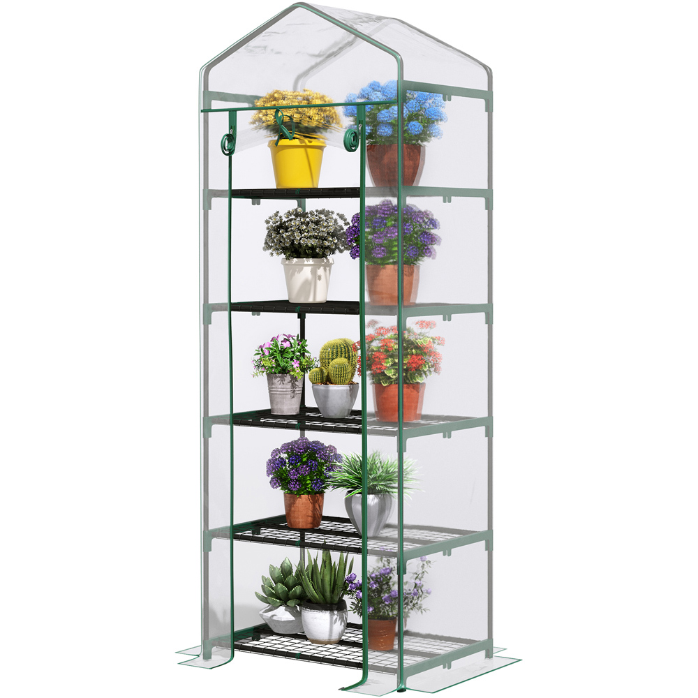 Outsunny Green 1.6 x 2.3ft 5-Tier Mini Greenhouse