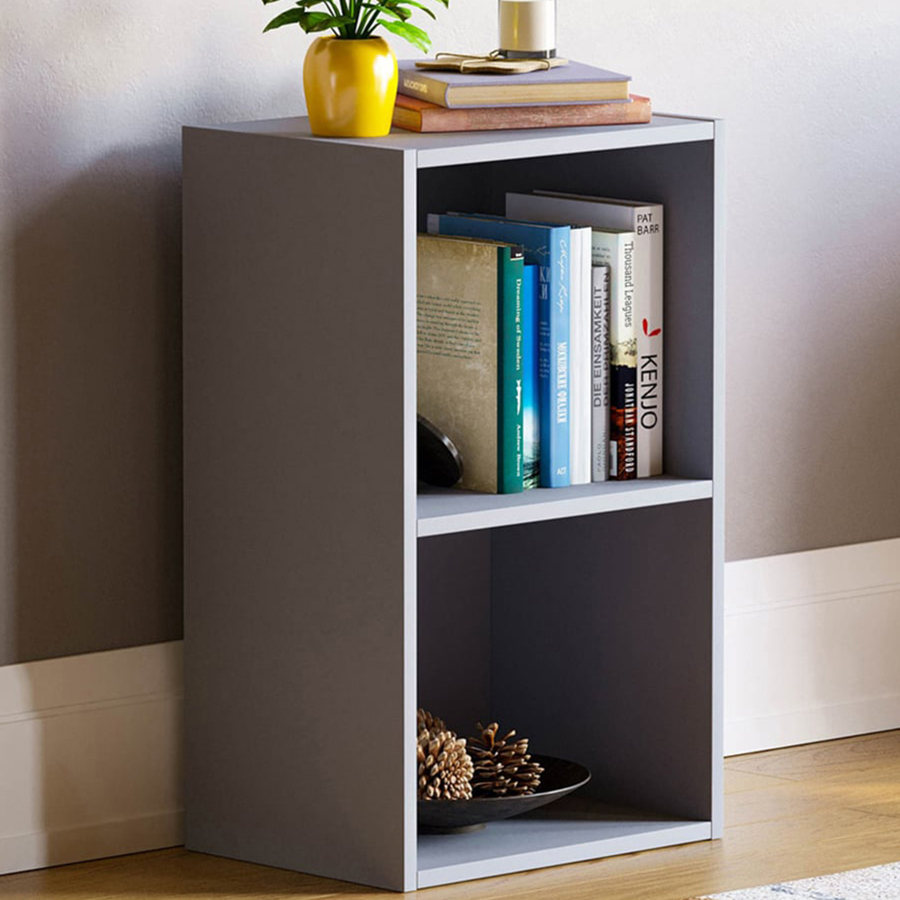 VIDA DESIGNS Oxford 2 Cube Grey Bookcase