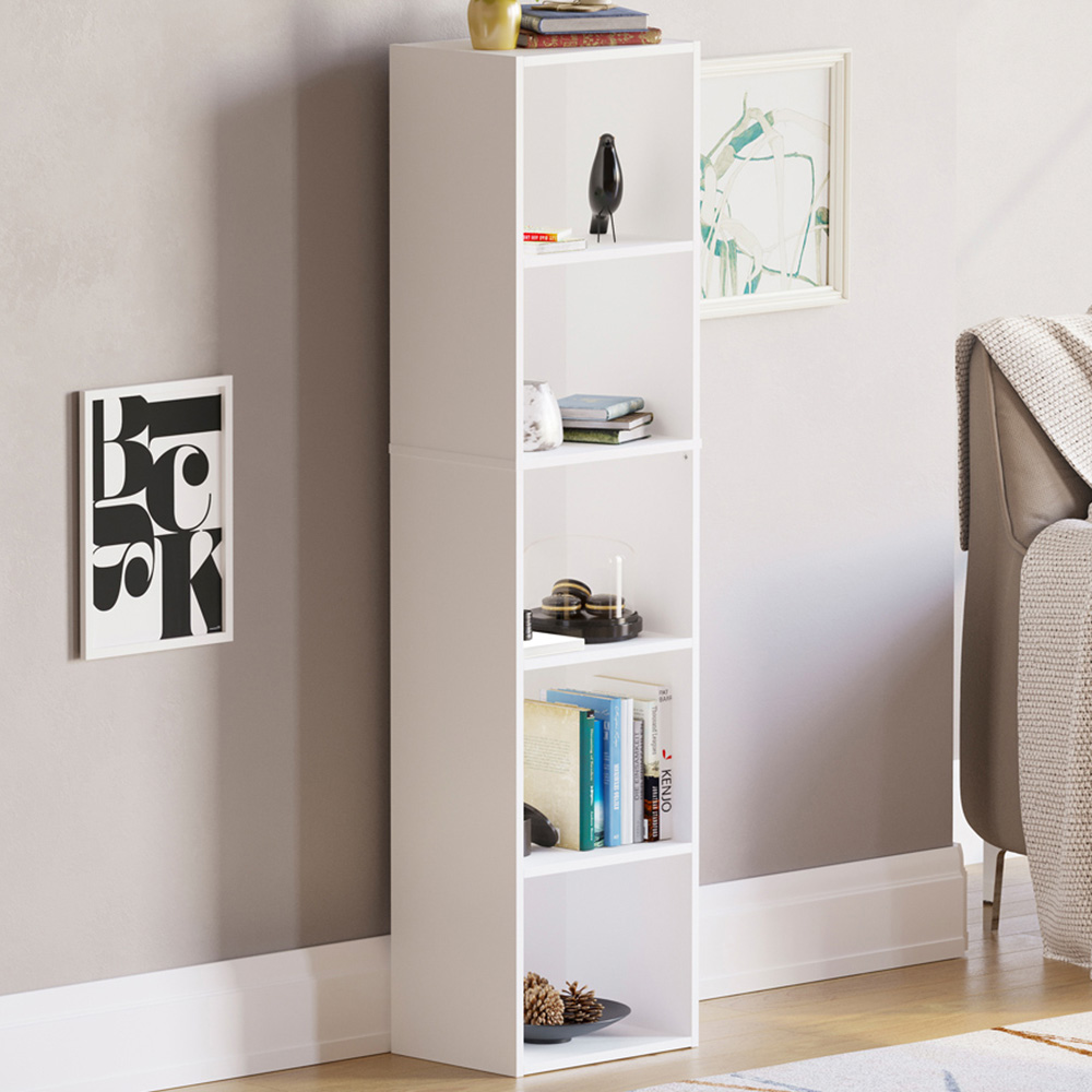 VIDA DESIGNS Oxford 5 Shelf White Cube Bookcase