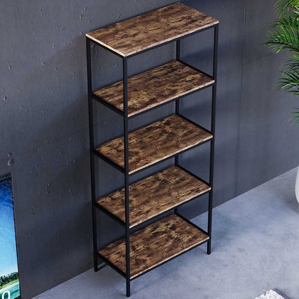 VIDA DESIGNS Brooklyn 5 Shelf Brown Bookcase