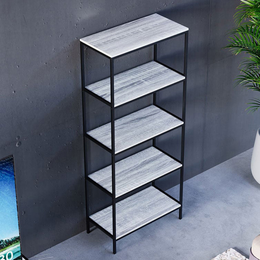VIDA DESIGNS Brooklyn 5 Shelf Grey Bookcase