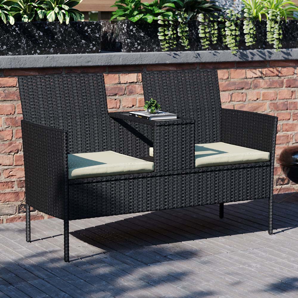 GARDEN VIDA 2 Seater Black Vienna Love Companion Seat