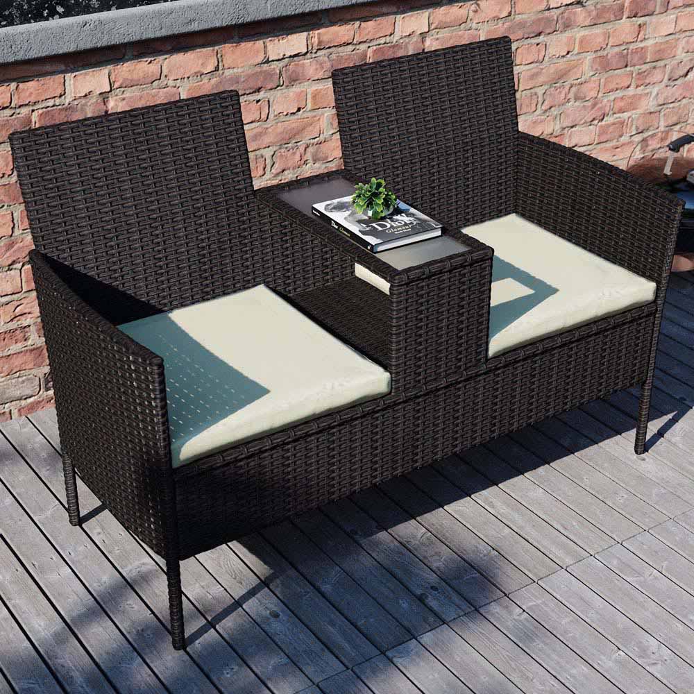 GARDEN VIDA 2 Seater Brown Vienna Love Companion Seat