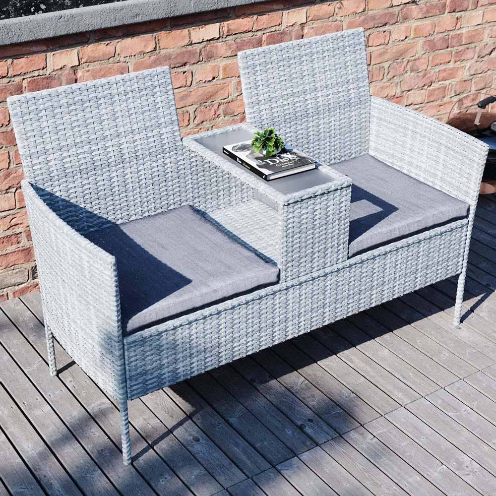 GARDEN VIDA 2 Seater Grey Vienna Love Companion Seat