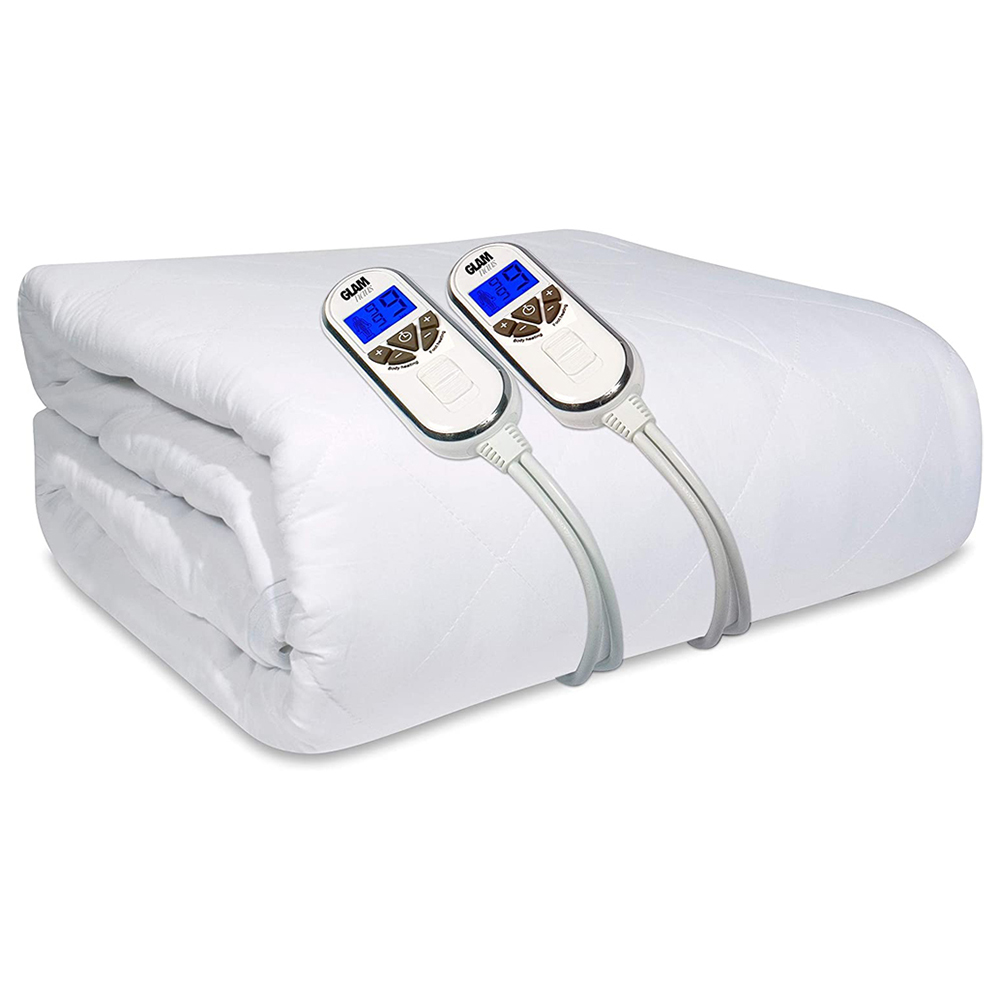 GlamHaus King Fitted Electric Blanket - 9 Heat Settings, Dual Control, Timer, Machine Washable, Safety Overheat Protection - 203 x 152cm