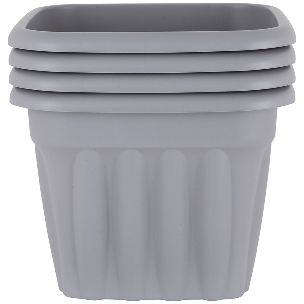 Wham Vista Upcycle Grey Recycled Plastic Square Planter 40cm 4 Pack