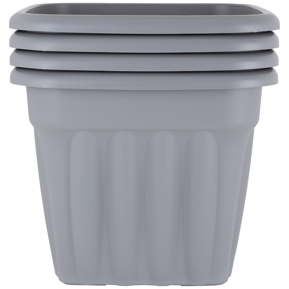 Wham Vista Upcycle Grey Recycled Plastic Square Planter 49cm 4 Pack