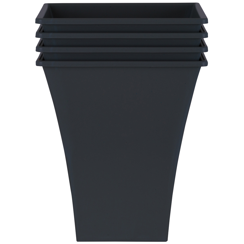 Wham Metallica Slate Recycled Plastic Square Planter 23cm 4 Pack