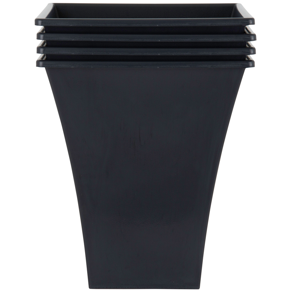 Wham Metallica Slate Recycled Plastic Square Planter 28cm 4 Pack