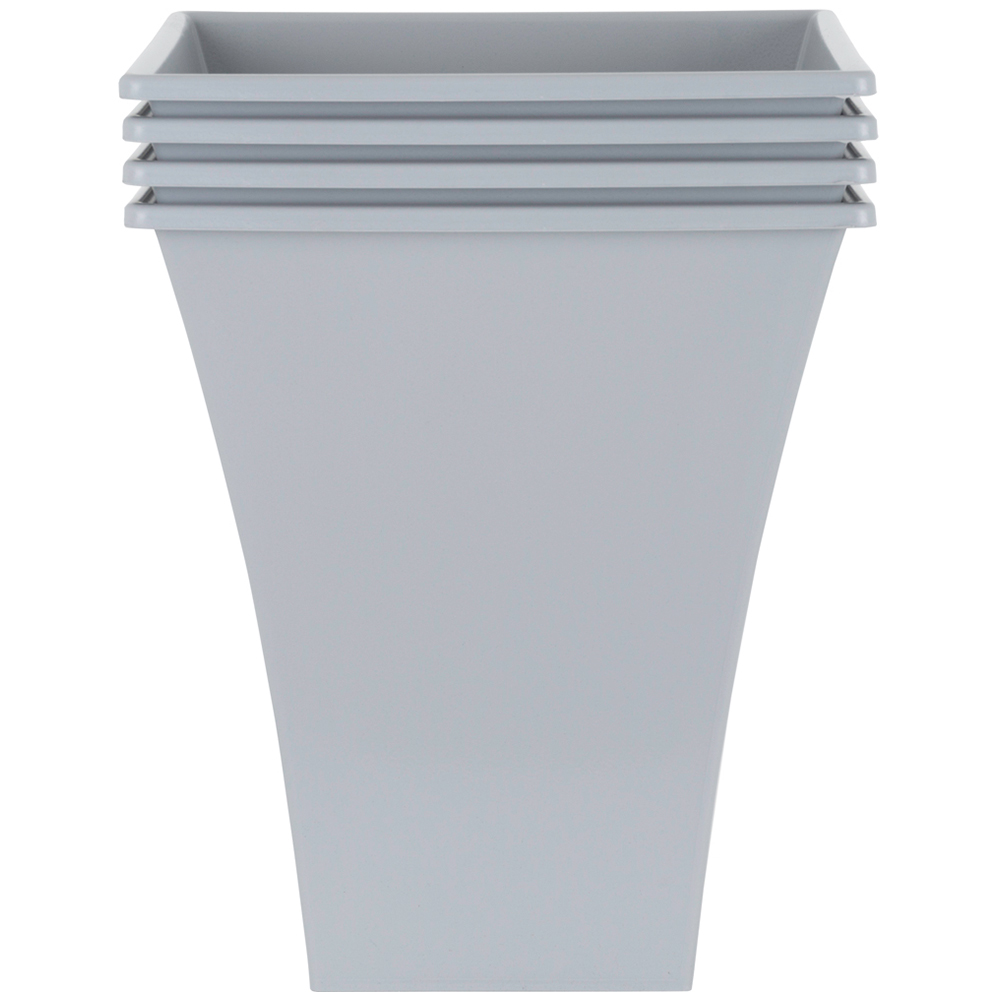 Wham Metallica Cement Grey Recycled Plastic Square Planter 28cm 4 Pack