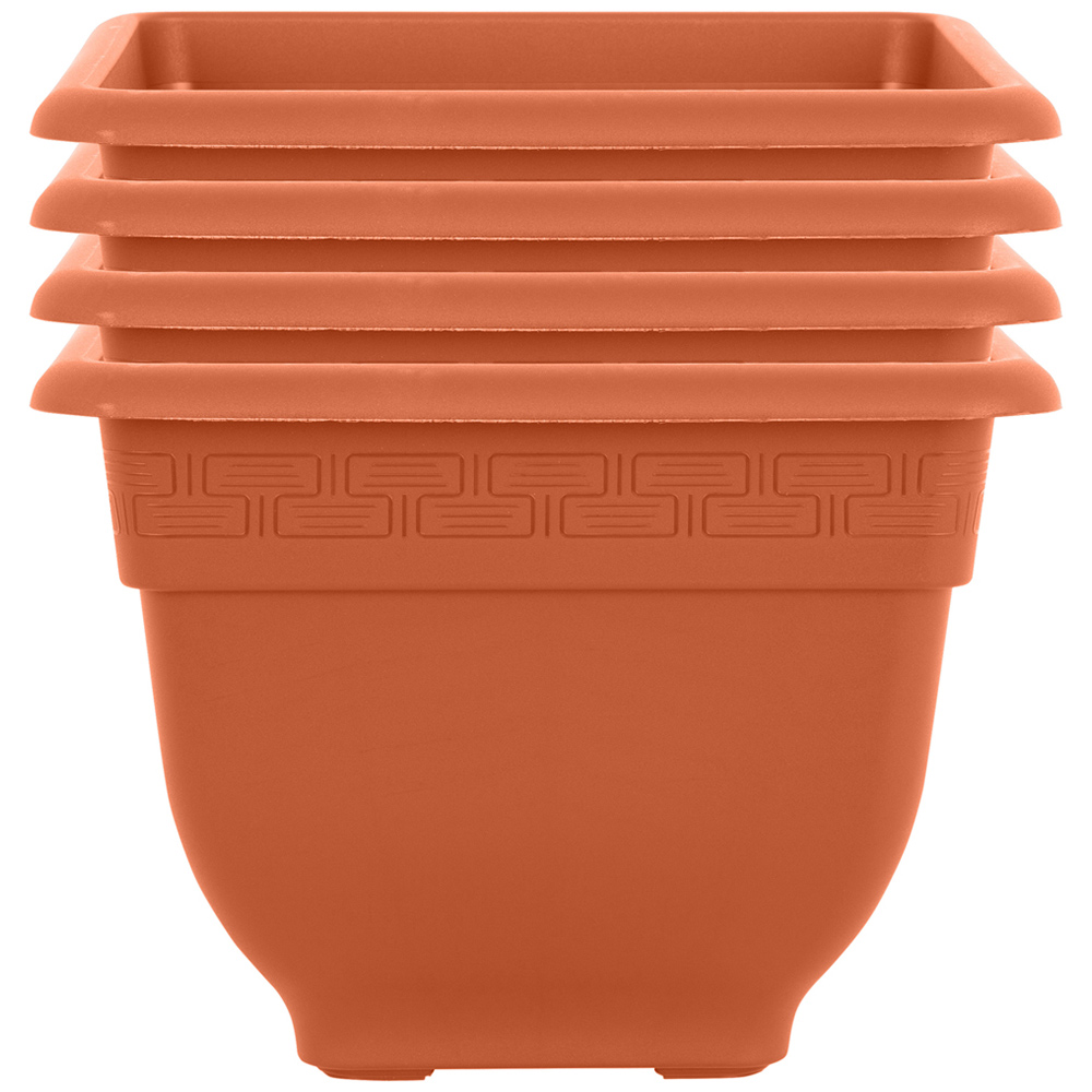 Wham Bell Pot Terracotta Recycled Plastic Square Planter 37cm 4 Pack