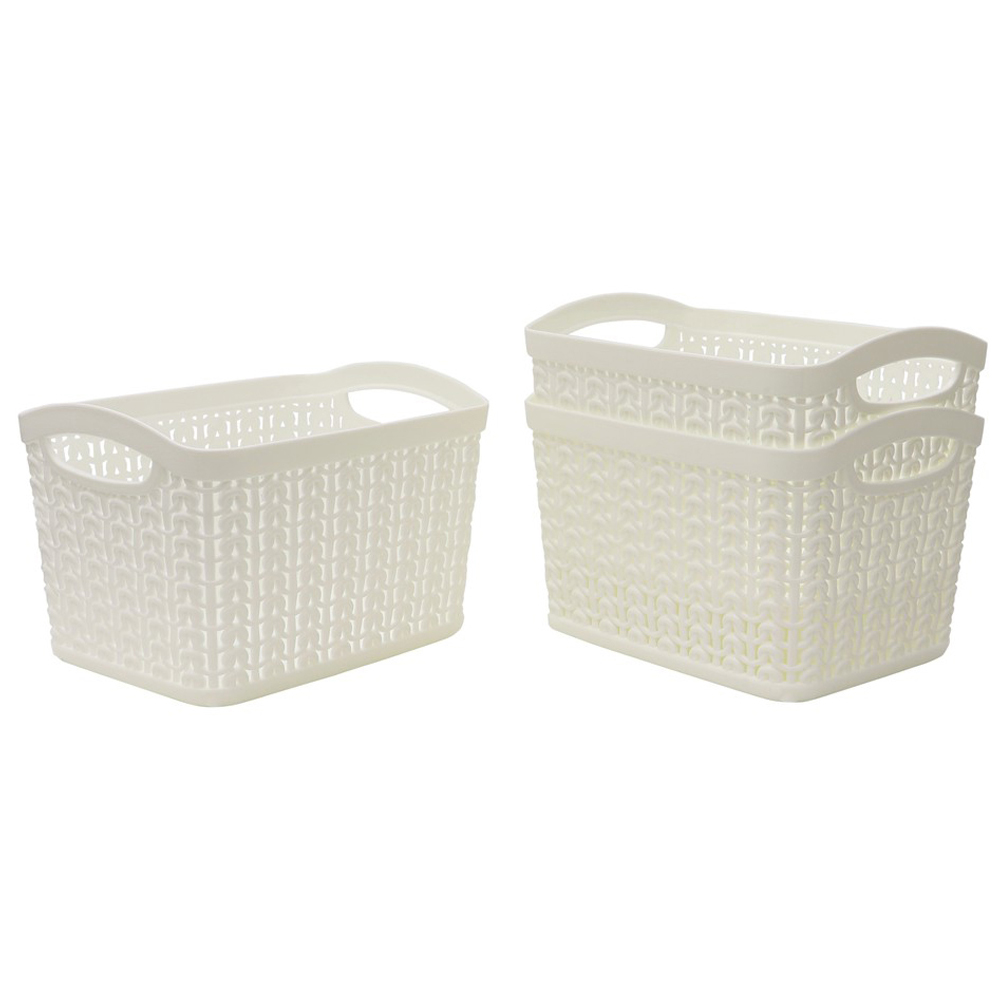 JVL Loop 1.5L White Storage Baskets 3 Pack