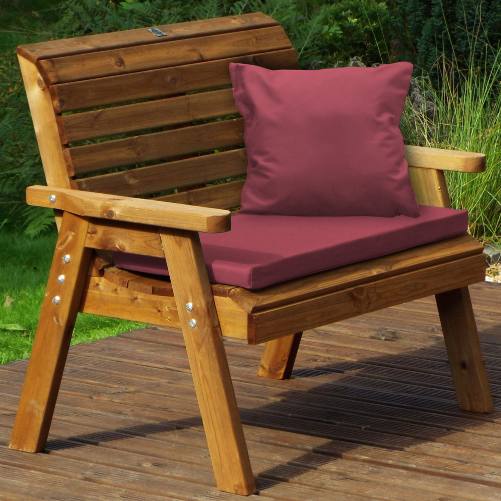 Charles Taylor 2 Seater Traditional Bench with Red Cushions