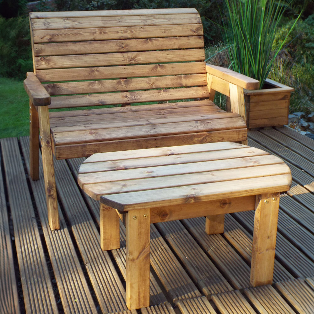 Charles Taylor 2 Seater Deluxe Bench Set with Brown Cushions