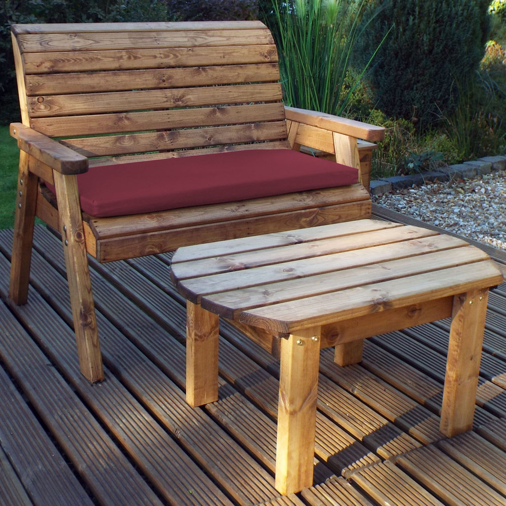 Charles Taylor 2 Seater Deluxe Bench Set with Red Cushions