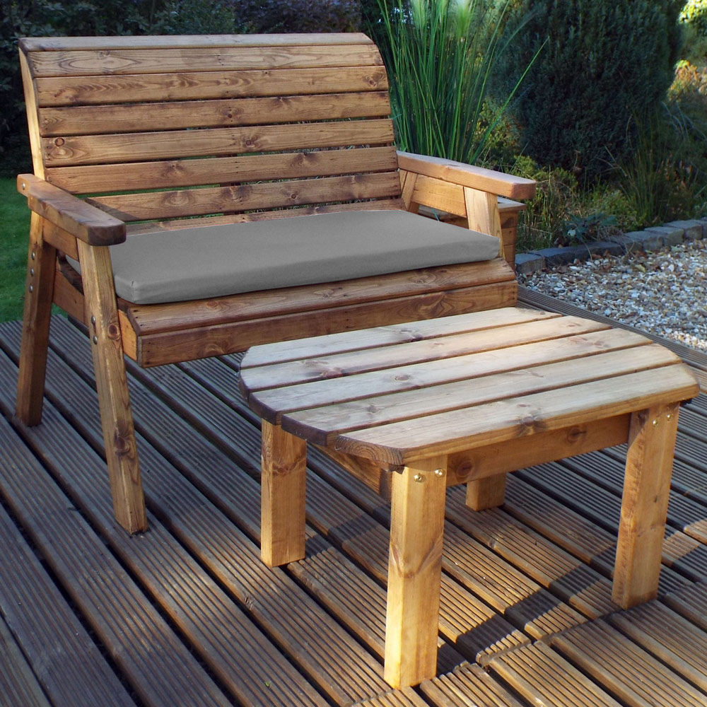 Charles Taylor 2 Seater Deluxe Bench Set with Grey Cushions