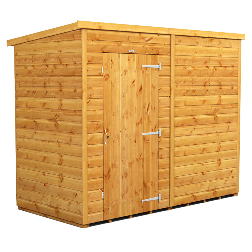 Powersheds Power Sheds 8 X 4Ft Pent Wooden Shed - Brown Size 4 X 8Ft