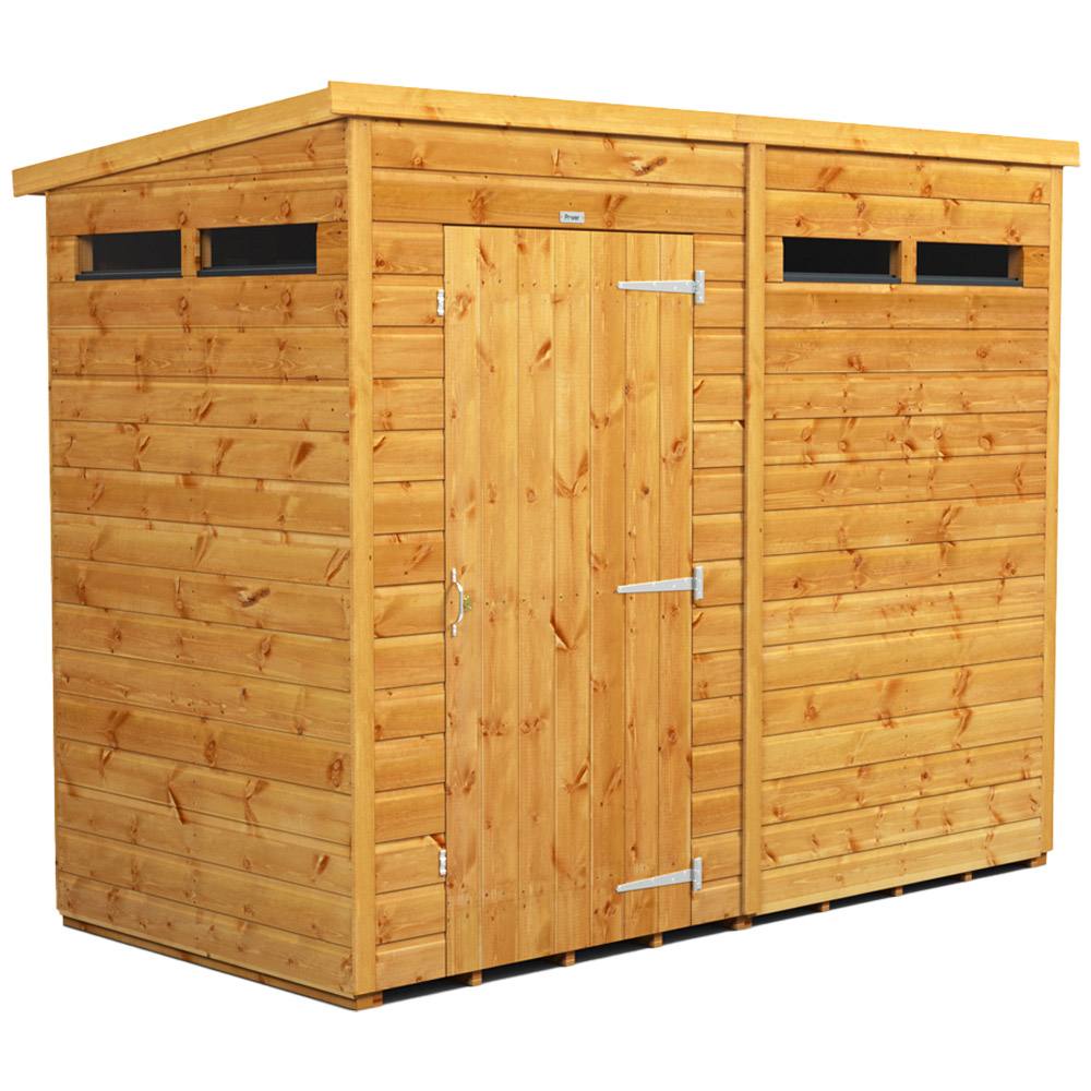 Powersheds Power Sheds 8 X 4Ft Pent Security Shed - Brown Size 4 X 8Ft