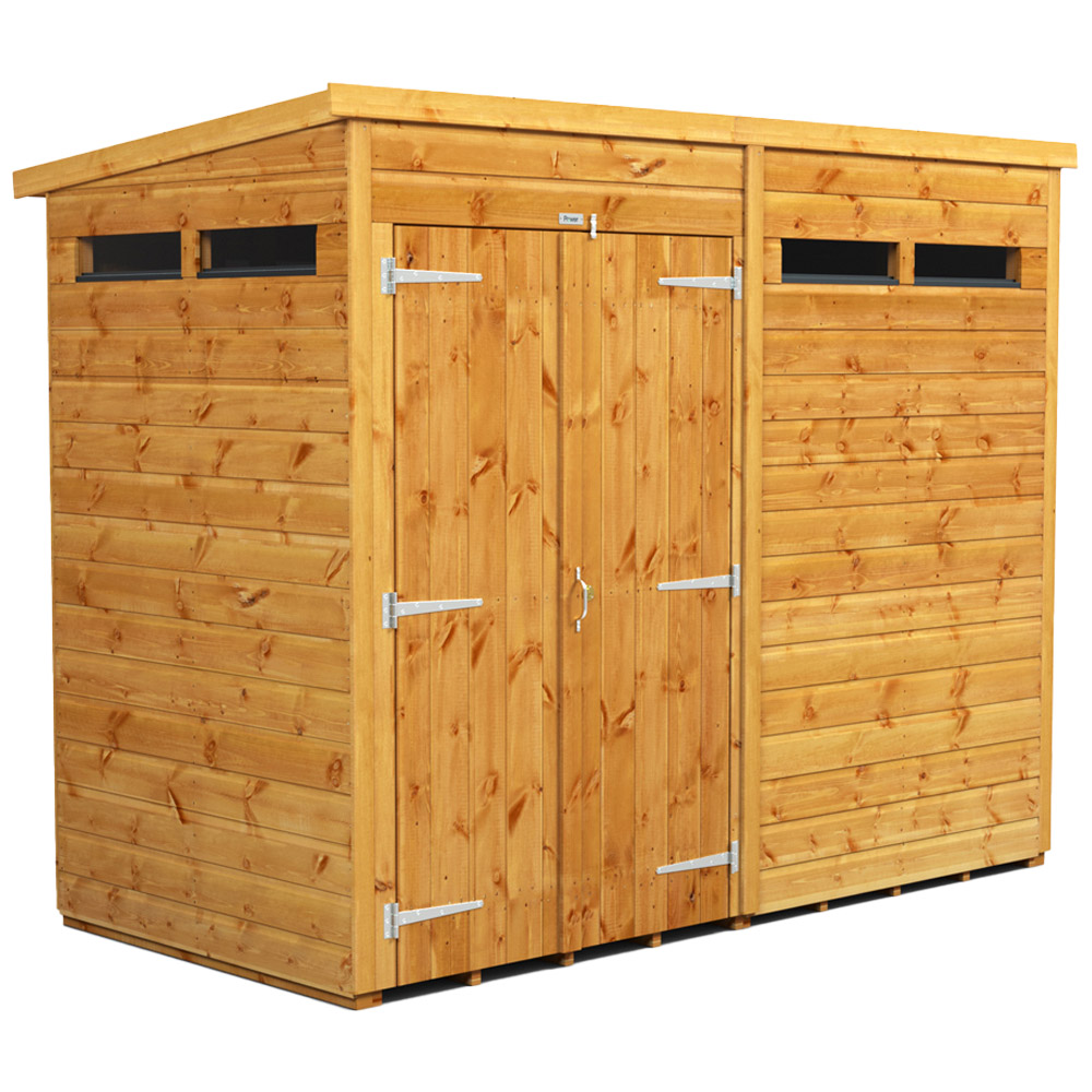 Powersheds Power Sheds 8 X 4Ft Double Door Pent Security Shed - Brown Size 4 X 8Ft