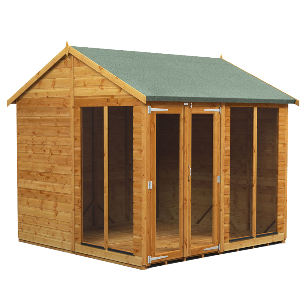 Powersheds Brown Power Sheds X 8Ft Double Door Apex Traditional Summerhouse Size 8