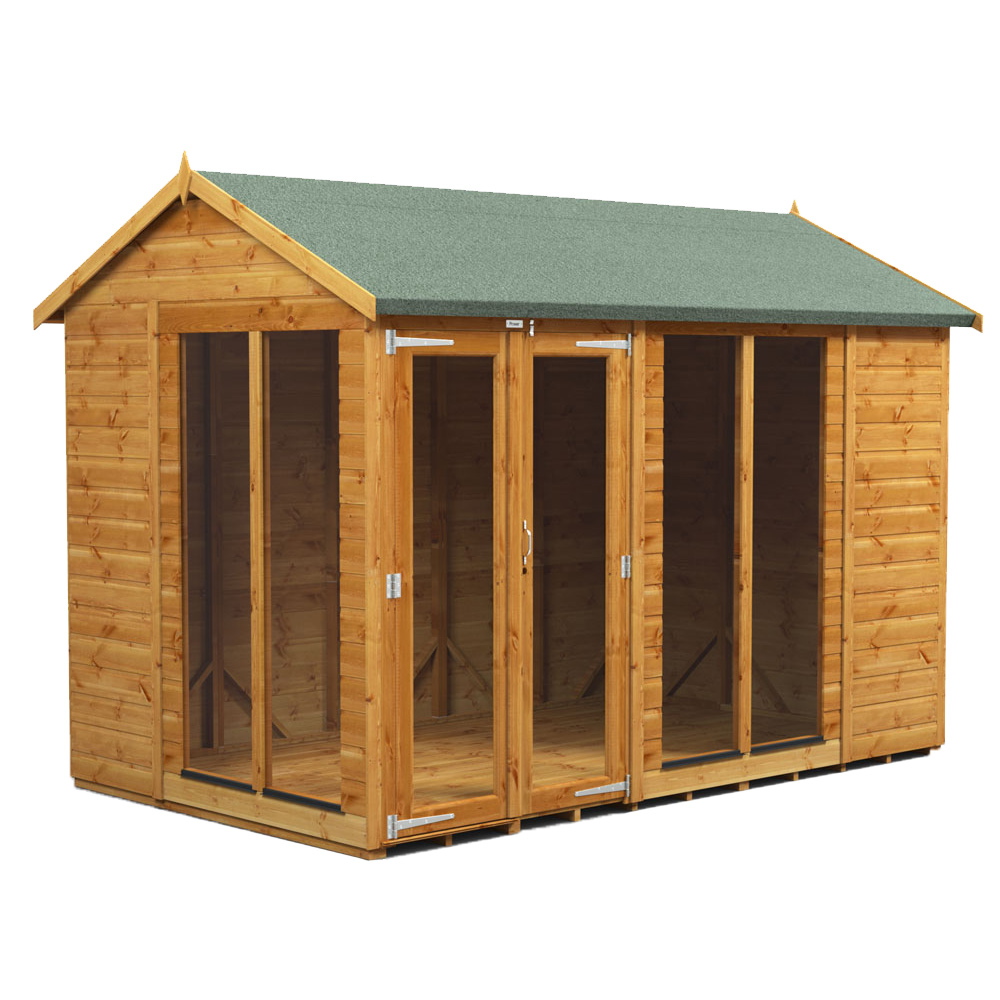 Powersheds Brown Power Sheds X 6Ft Double Door Apex Traditional Summerhouse Size 10