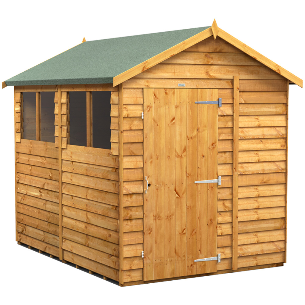 Powersheds Brown Power Sheds X 6Ft Overlap Apex Wooden Shed Size 8