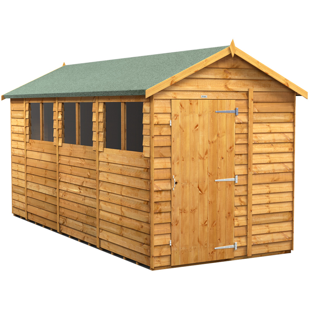 Powersheds Brown Power Sheds X 6Ft Overlap Apex Wooden Shed Size 14