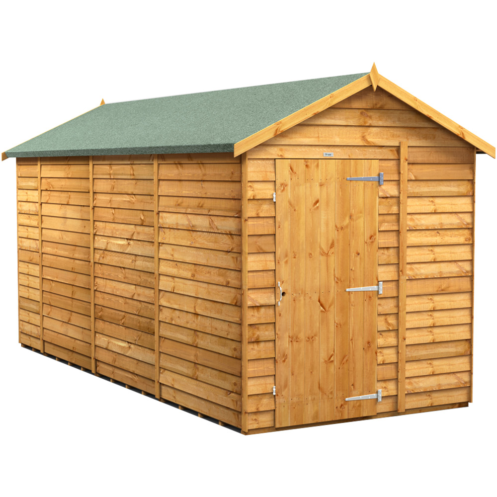 Powersheds Brown Power Sheds X 6Ft Overlap Apex Wooden Shed Size 14