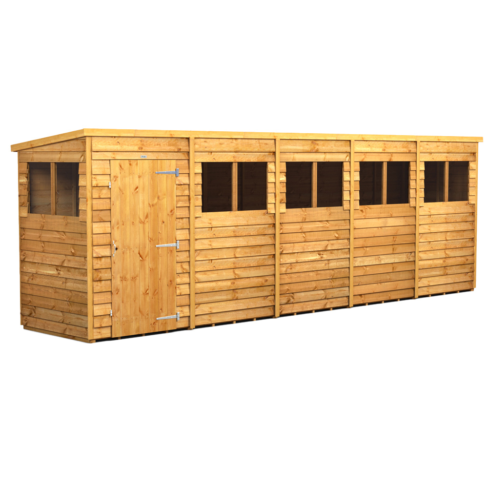 Powersheds Brown Power X 4Ft Overlap Pent Garden Shed Size 20