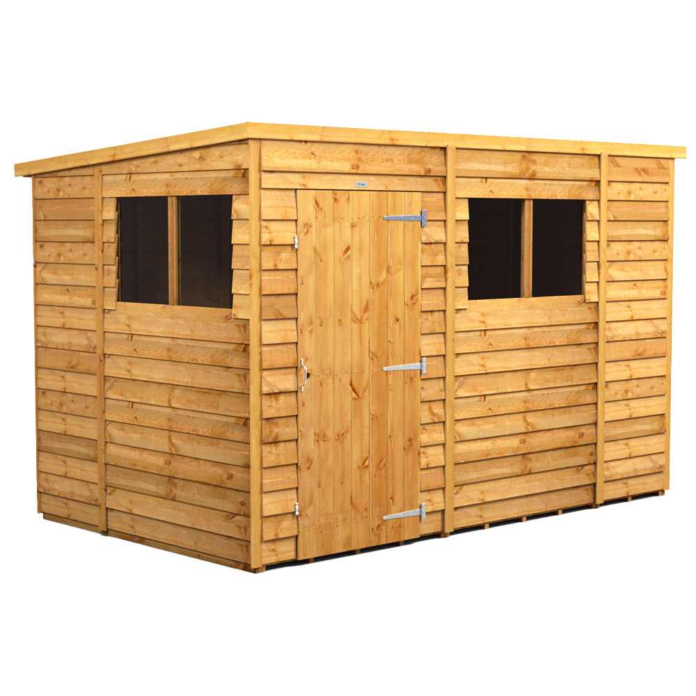 Powersheds Brown Power X 6Ft Overlap Pent Garden Shed Size 10