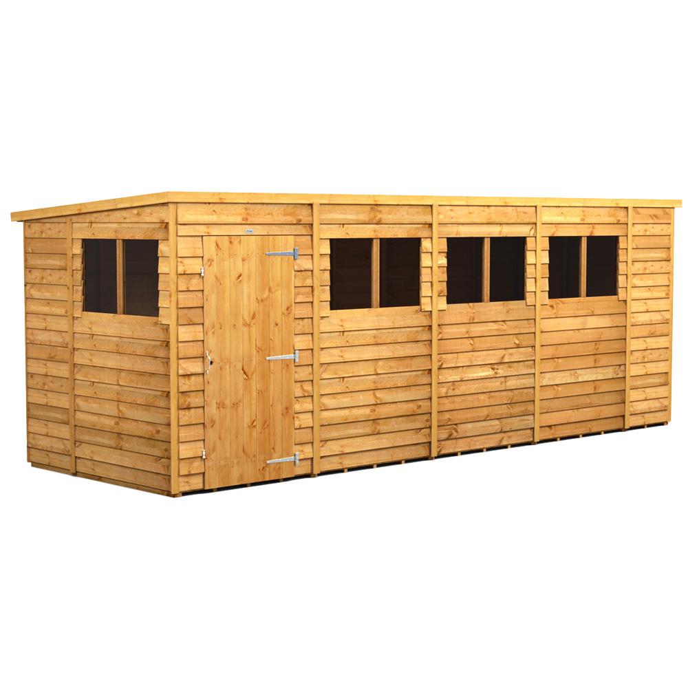 Powersheds Brown Power X 6Ft Overlap Pent Garden Shed Size 18