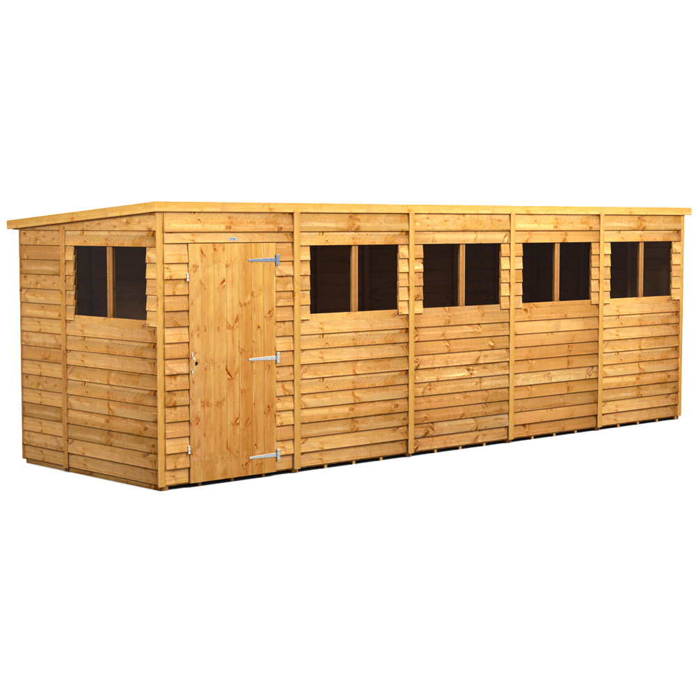 Powersheds Brown Power X 6Ft Overlap Pent Garden Shed Size 20