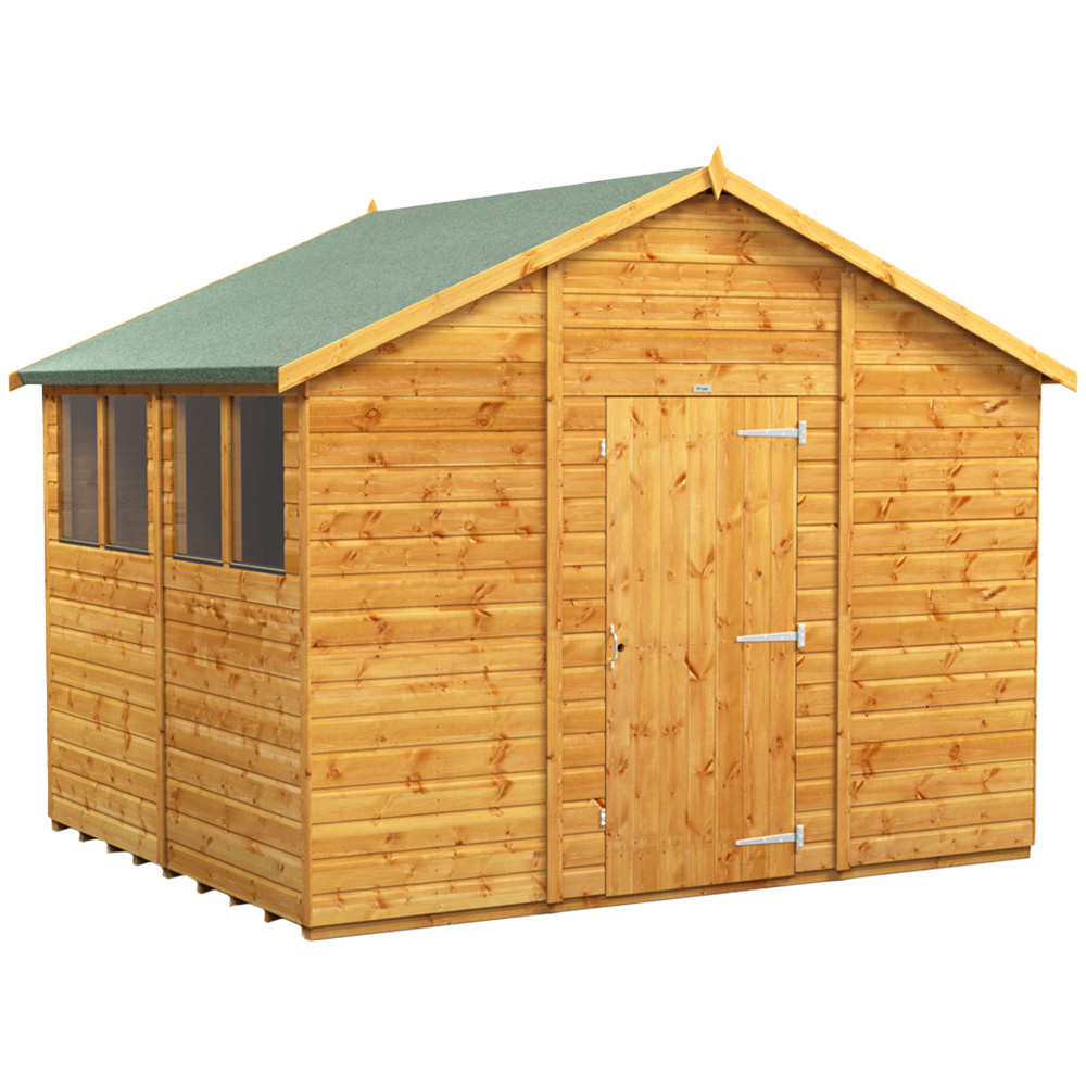 Powersheds Power Sheds Apex Wooden Shed With Window - Brown Size 8 X 10Ft