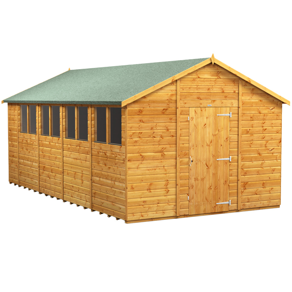 Powersheds Brown Power Sheds X 10Ft Apex Wooden Shed With Window Size 18