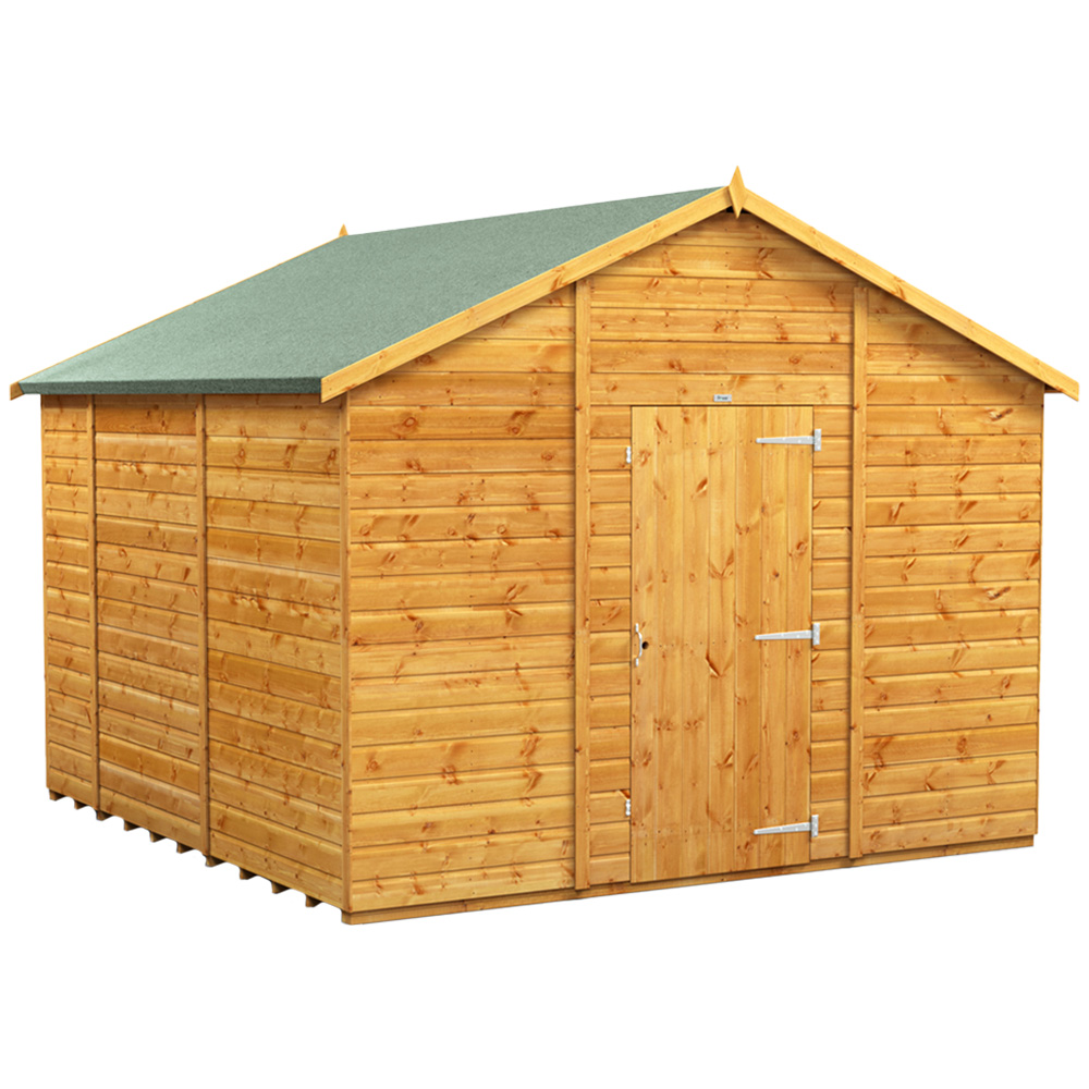 Powersheds Brown Power Sheds X 10Ft Apex Wooden Shed Size 10