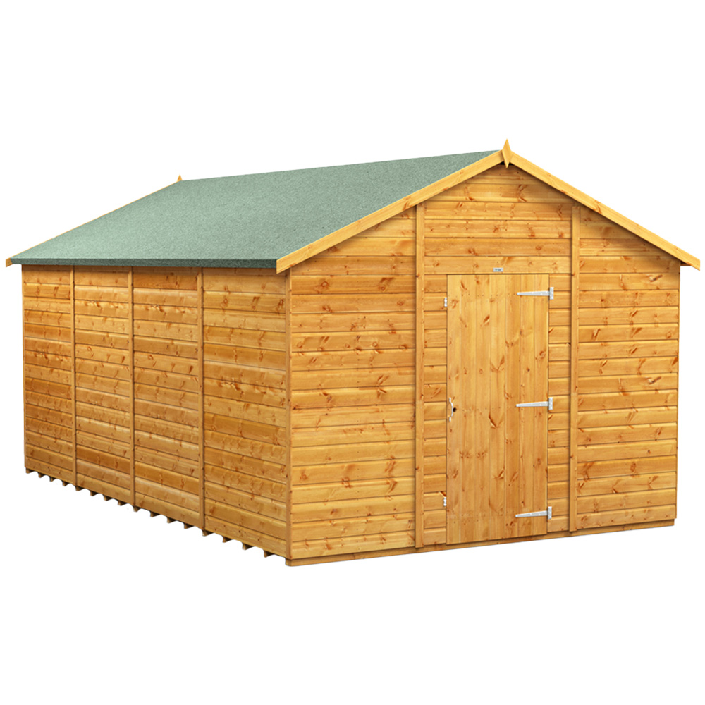 Powersheds Brown Power Sheds X 10Ft Apex Wooden Shed Size 16