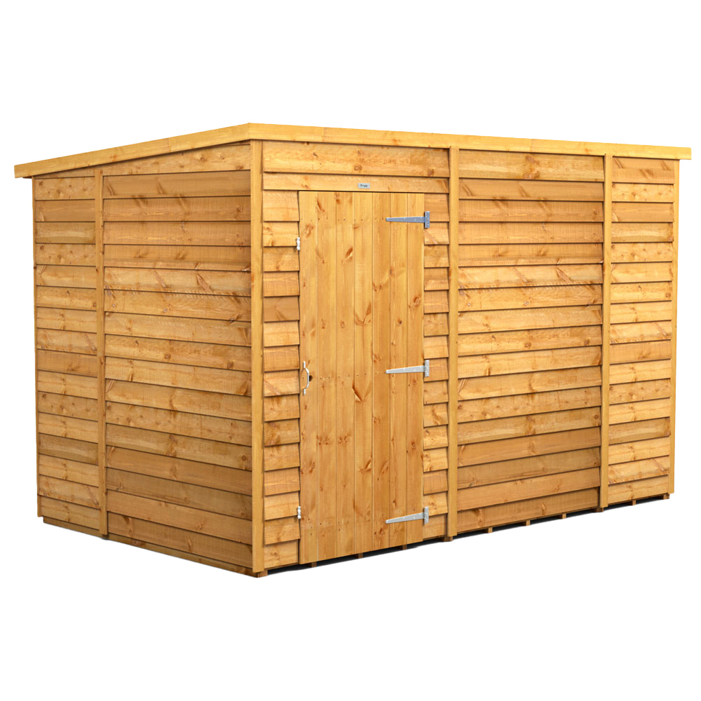 Powersheds Brown Power X 6Ft Overlap Pent Garden Shed Size 10
