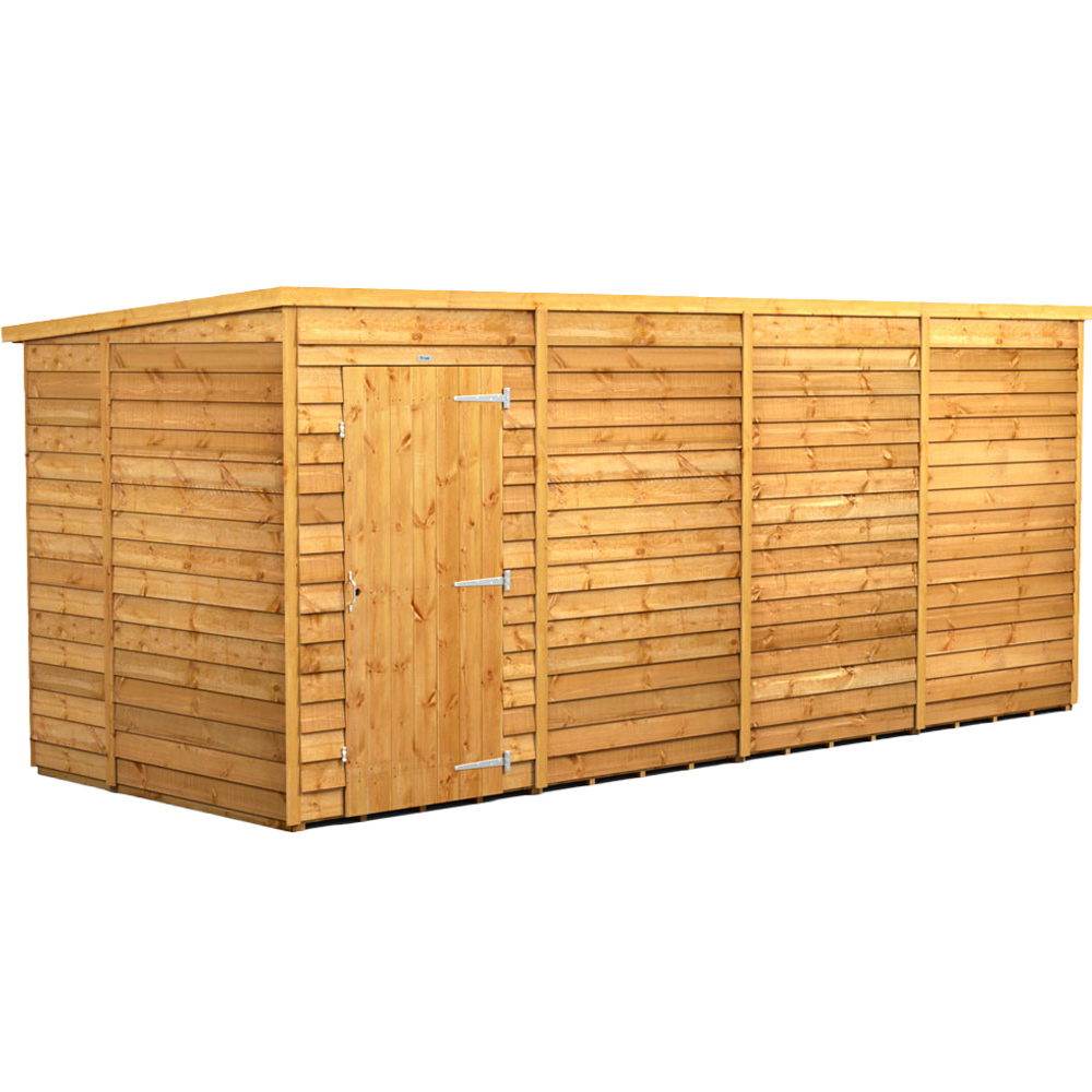 Powersheds Brown Power X 6Ft Overlap Pent Garden Shed Size 16