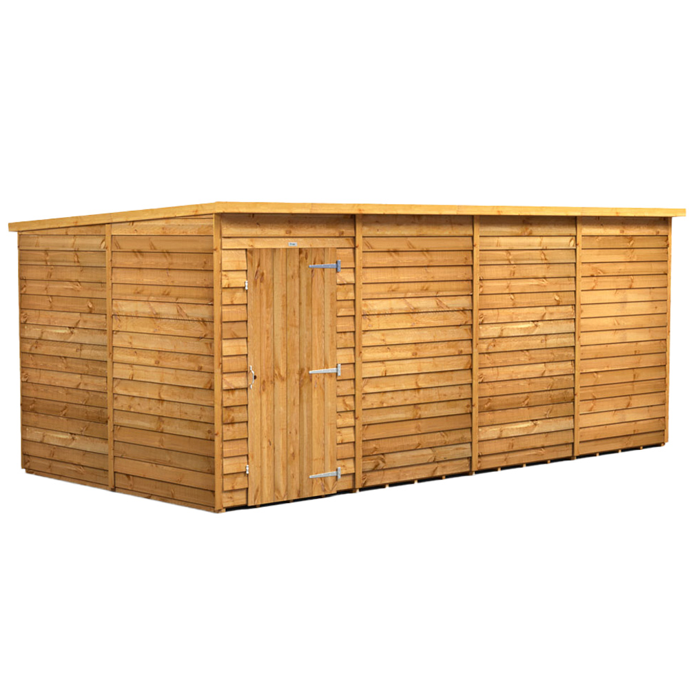 Powersheds Brown Power X 8Ft Overlap Pent Garden Shed Size 16