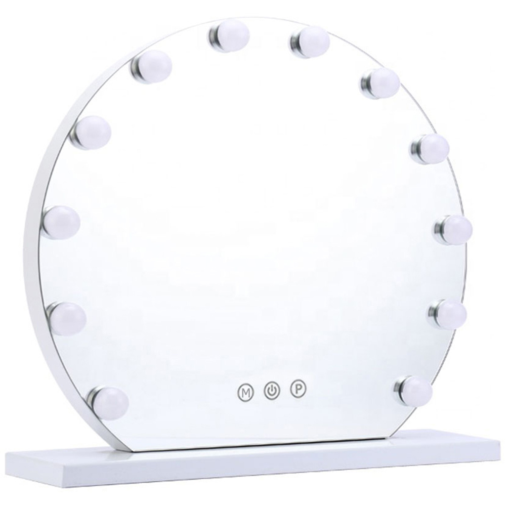 Living and Home LED Lighted White Makeup Vanity Mirror with Smart Sensor Screen