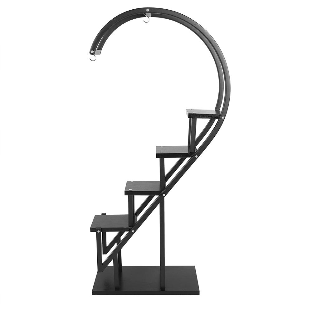 Living and Home Multi Tiered Black Plant Stand