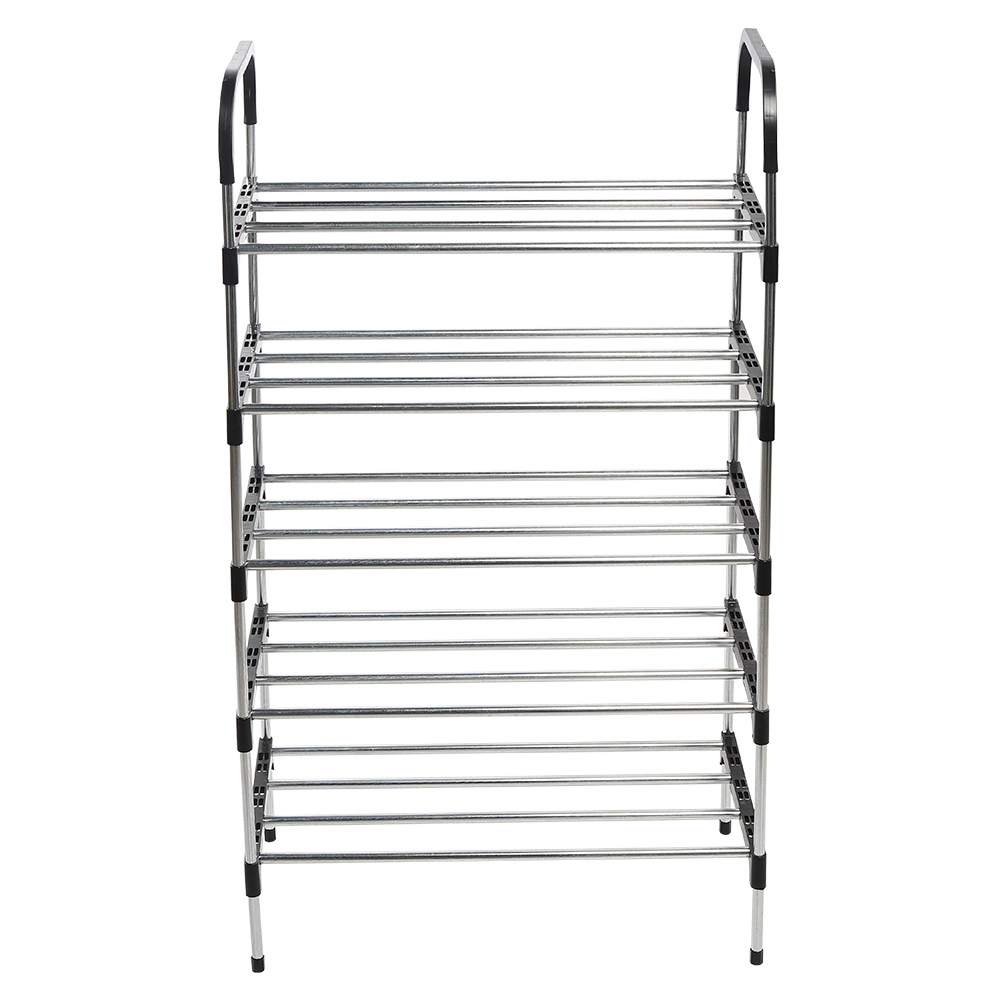 Living and Home 5-Tier Black Metal Shoe Rack