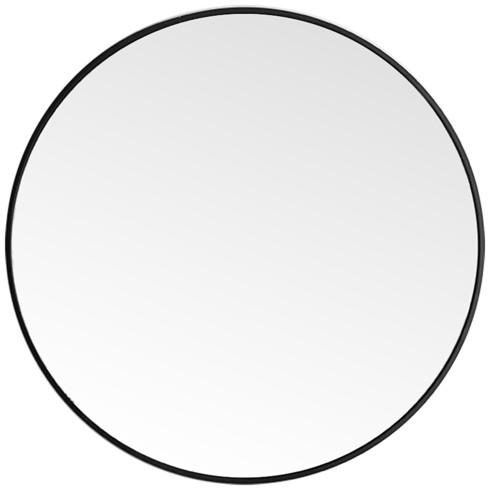 Living and Home Black Metal Frame Nordic Wall Mounted Bathroom Mirror 60cm