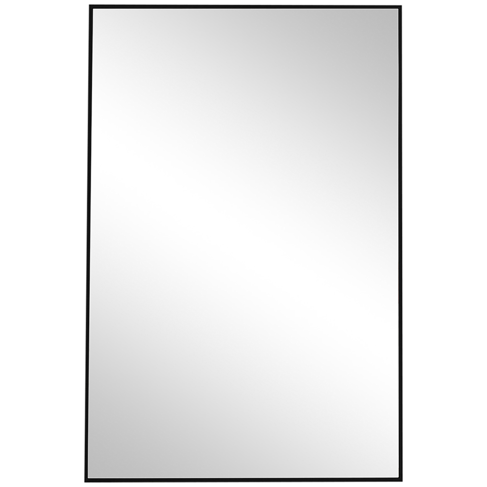 Furniturebox Austen Rectangular Black Metal Wall Mirror - 100 x 66cm