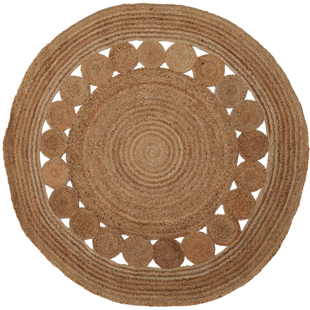 Premier Housewares Bosie Demir Natural Round Jute Rug