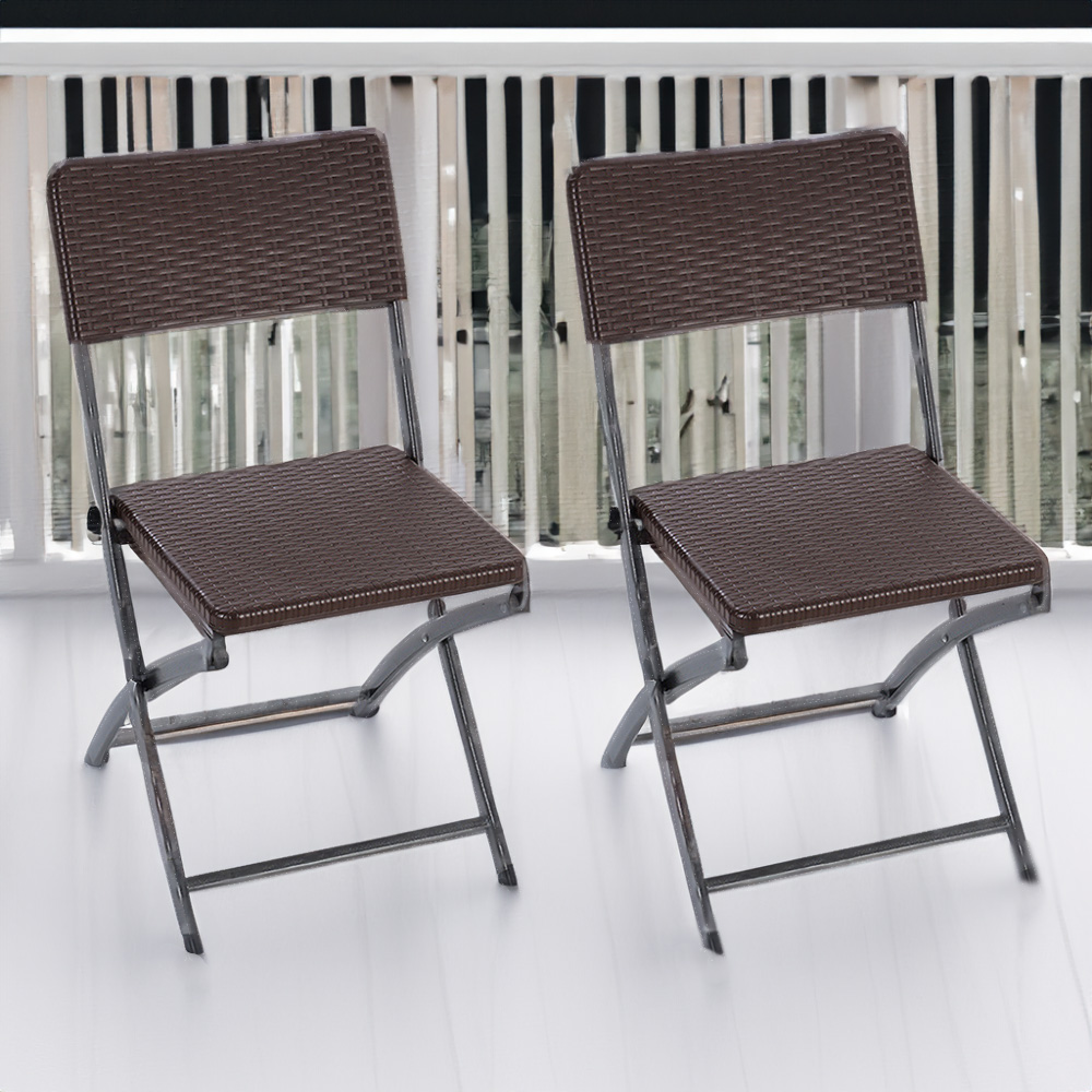 Living and Home Set of 2 Outdoor Rattan Plastic Chair