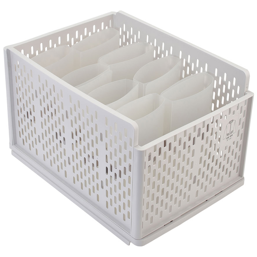 Living and Home Stackable Clothes Storage Basket Drawer with Shirt Folders