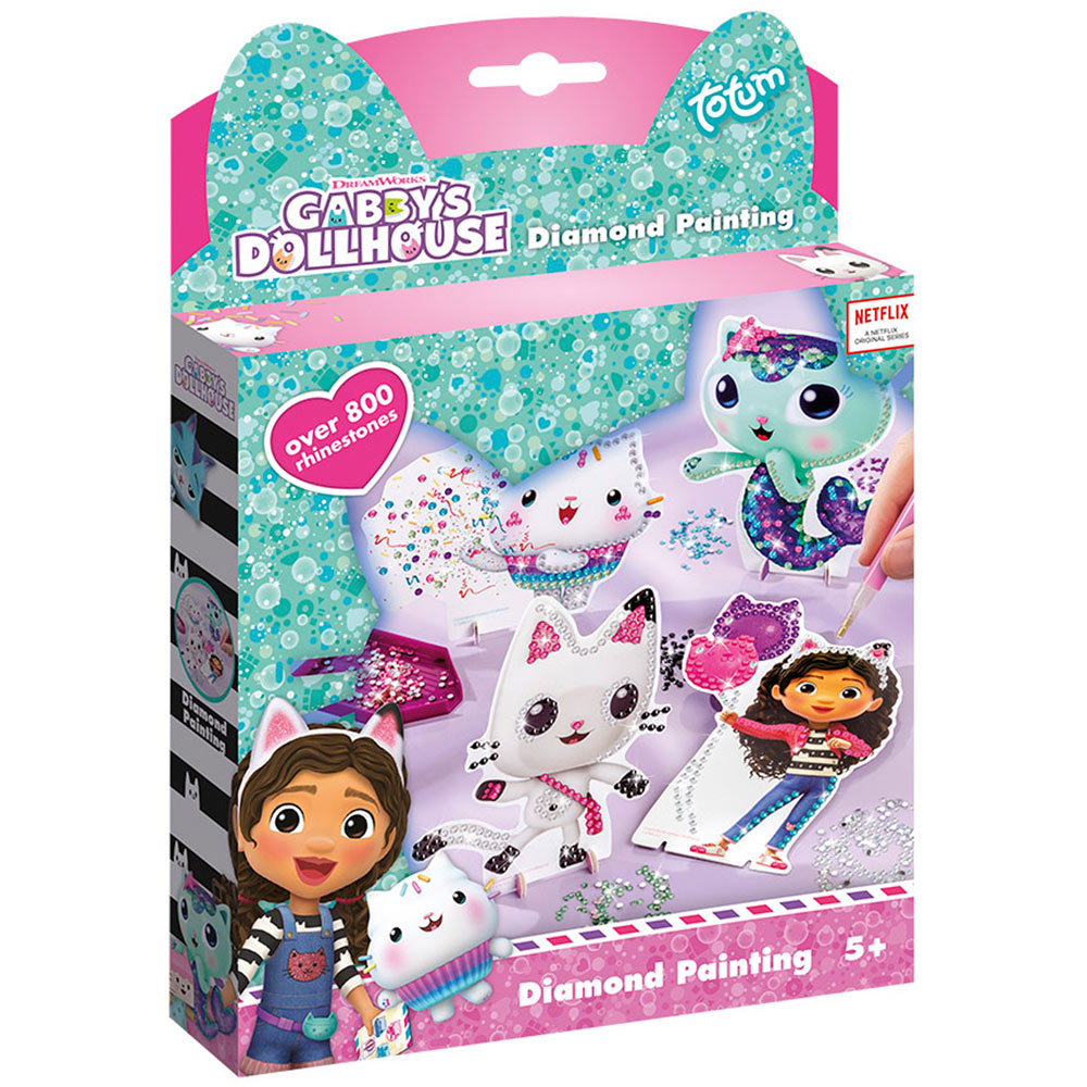 Gabby's Dollhouse Diamond Painting Kit - 800+ Rhinestones - Decorate Gabby & Friends - Ages 5+
